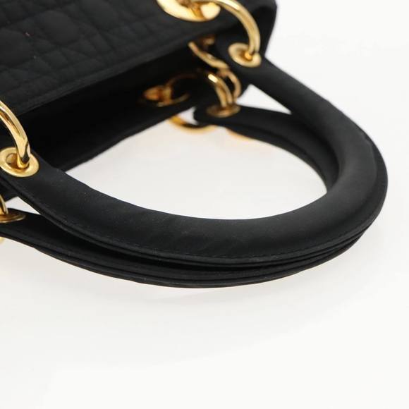 Christian Dior Canage Hand Bag Nylon Black Gold Auth yk15712 - Picture 7 of 16
